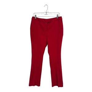 Worthington Women's Petite 10 10P Modern Fit Dress Pants Solid Red Pockets